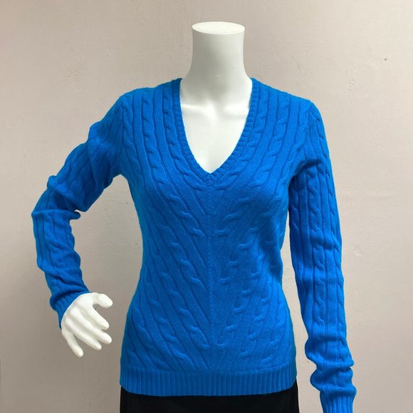 Ralph Lauren Blue Cashmere Sweater - Picture 1 of 7
